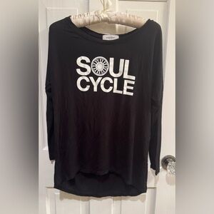 SoulCycle Women's Black and White 3/4 Sleeve Tee. Size large.